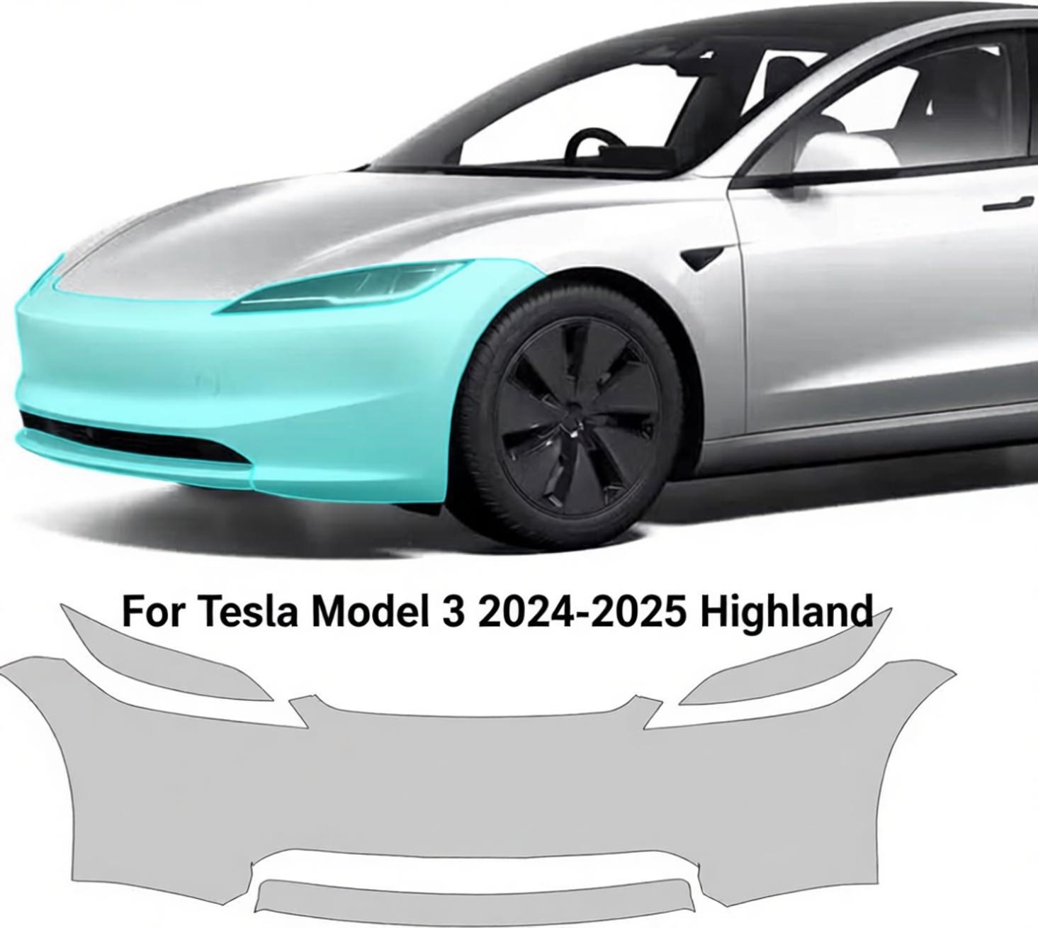 Paint Model Kit - テスラ モデル3 2024-2025 ハイランド TPUバンパー傷防止 自己修復ペイント保護フィルム